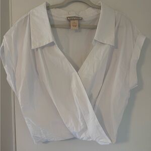 Flying Tomato Classic White Wrap Blouse